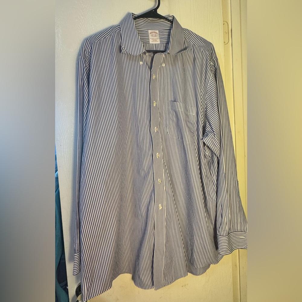 Brooks Brothers Blue and White Striped Dress Shirt